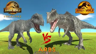 JWD vs JWE2 | GIGANOTOSAURUS vs INDOMINUS REX - Animal Revolt Battle Simulator