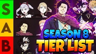 UPDATED SEASON 8 PVP & PVE TIER LIST | Black Clover Mobile