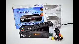 Весенняя новинка! Т2 тюнер (ресивер) Eurosky ES-18 HD ! Видеообзор + настройка интернет и IPTV