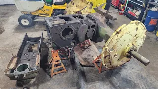 John Deere 60 Teardown - Part 2: Engine Block, Crankcase, Governor, Clutch, & Drawbar Removed