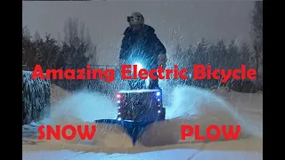 Electric cargo bicycle mounted snow plow build and operation tutorial