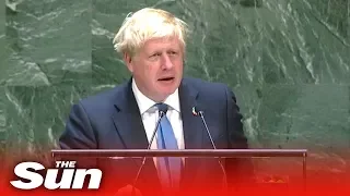 Boris Johnson's speech on Brexit, AI robots and chicken at the UN