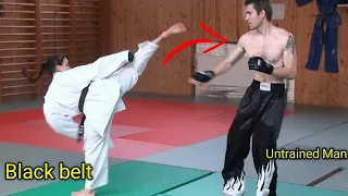 Female Karate Black Belt Fights Untrained Man (Real Fight)