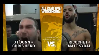 Death by Elbow vs Ricochet & Matt Sydal Highlights HD PWG All Star Weekend 12 Night Two