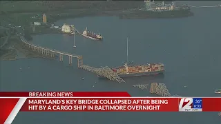 2 rescued after cargo ship hits Baltimore bridge; search continues