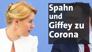 Spahn und Giffey zu Corona-Pandemie: "Jetzt konsequent bleiben" | BR24