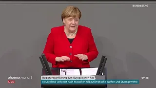 Bundestag: Angela Merkel zur Regierungserklärung zum Europäischen Rat am 21.03.19