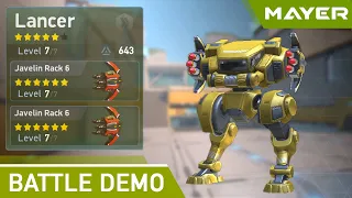 Lancer with Javelin Rack 6 on Tunnel of Fate | Mech Arena: Robot Showdown
