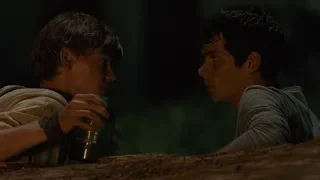 Newt explains The Maze, Runners and Grievers to Thomas [Maze Runner]