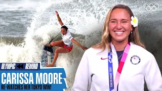 Carissa Moore reacts to her Tokyo 2020 gold medal performance! 🌊