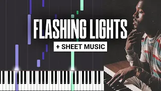 Flashing Lights - Kanye West - Piano Tutorial - Sheet Music & MIDI