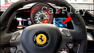 Ferrari 488 Pista - Apple CarPlay Review (iOS in the Gauge Cluster!!)