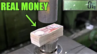 How Strong are Bills / Banknotes? Hydraulic Press Test!