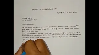 menulis hampir rapi- surat pengunduran diri