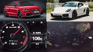 Audi TT RS Plus vs Porsche Cayman GTS (981) 0-200 kmh race