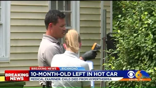 Baby left in a hot car in July died from hyperthermia