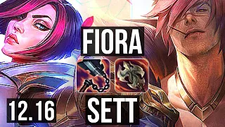 FIORA vs SETT (TOP) | 6 solo kills, Legendary, 900K mastery, 300+ games | EUW Diamond | 12.16