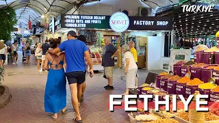 [4K] Fethiye City Center Walking Tour, Old town, Fish Market - Muğla, Türkiye - Turkey Walk