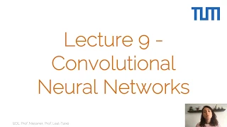 Introduction to Deep Learning - 9. Convolutional Neural Networks (Summer 2020)