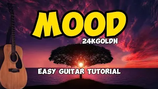 How to play Mood - 24kGoldn | Easy guitar tutorials.
