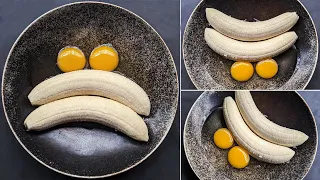 Just Add Eggs With Bananas Its So Delicious / 5 Mints Simple Breakfast Recipe / Cheap & tasty Snacks