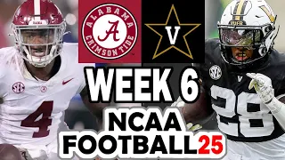 Alabama at Vanderbilt - Week 6 Simulation (2024 Rosters for NCAA 14)