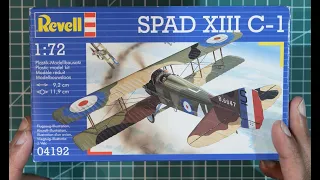 Revell SPAD XIII C-1 in 1:72 scale - First Look