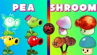 Plants vs Zombies 2 PEA Plant Power-UP! vs SHROOM Plant Power-Up! (PvZ 2 All Zomboss)