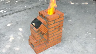 Making rocket stove from red brick and cement is great