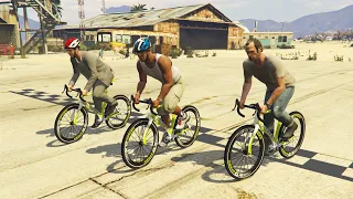 Bicycle Race - GTA 5 Main characters || Michael vs Trevor vs Franklin || Bicycle Test