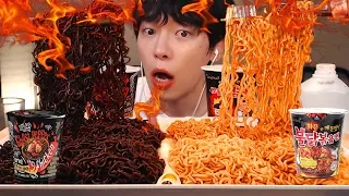 sub)🌶🔥🌶DAEBAK GHOST PEPPER NOODLES vs  FIRE NOODLES CHALLENGE | EATING SHOW,MUKBANG[SIO ASMR]