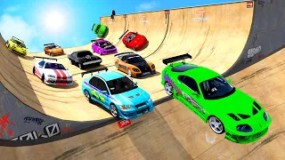 FAST & FURIOUS CARS in GTA 5 vs MEGA RAMP!