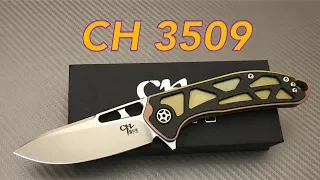 CH 3509 knife Incredible value Carbon Fiber scale titanium framelock flipper with D2 blade steel