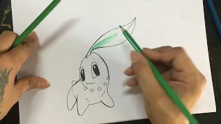 [Phong Arts] How to draw a Chikorita (Pokemon)