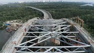 Kyiv Podol Bridge, Киев,  Подольско-Воскресенский мост, 4K