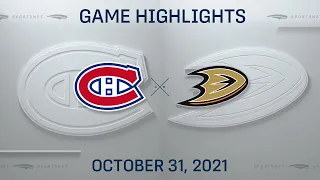 NHL Highlights | Canadiens vs. Ducks - Oct. 31, 2021