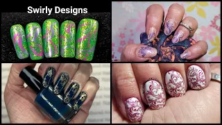 Swirls Nail Art - Stamping Saturday Collab