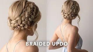 EASY Milkmaid/Crown Braided Updo | Perfect for long hair - medium hair lengths