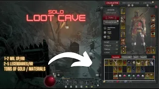 OP solo loot cave - farm tons of legendaries and XP early game [[Diablo 4]]