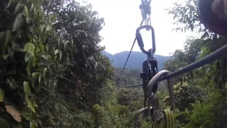 High speed Zipline in Mindo Cloud Forest, Ecuador