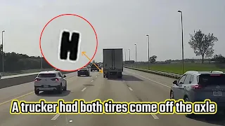 Truck's both tires flew off the axle | Different situations on the road