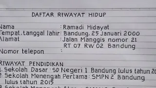 CARA MENGISI DAFTAR RIWAYAT HIDUP.