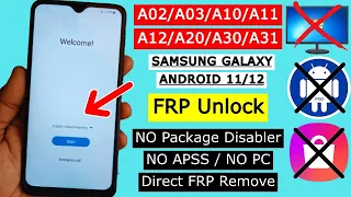 All Samsung A02/A03/A10/A11/A12/A20/A21/A30/A31 FRP Bypass | Google Account Unlock | No PC / No Apps