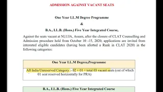 #CLAT2020vacantseats  #Prepval CLAT 2020 Vacant Seats I How to apply for NLU vacant seats? I Part 2