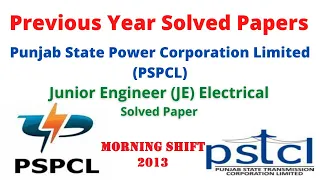 Previous Year Paper 2013 JE Electrical PSPCL