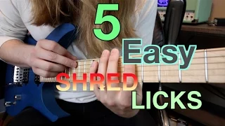 5 Easy Shred Licks - Start Shredding!! ( With Tabs)