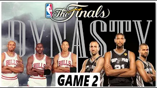 GREATEST DYNASTY?  '96 Bulls vs '05 Spurs - GAME 2.  Jordan Pippen Rodman vs Duncan Parker Ginobili