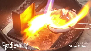 Melting and pouring scrap 18K Gold into Ingots!
