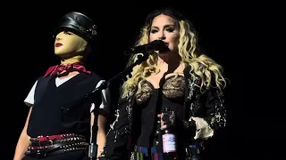 Madonna performs Causing A Commotion/Speech on The Celebration Tour in Austin, Texas on 4/14/24.