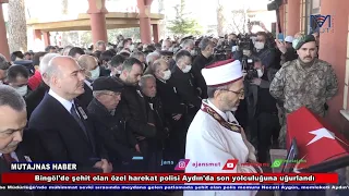 Bingöl'de şehit olan özel harekat polisi Aydın'da son yolculuğuna uğurlandı